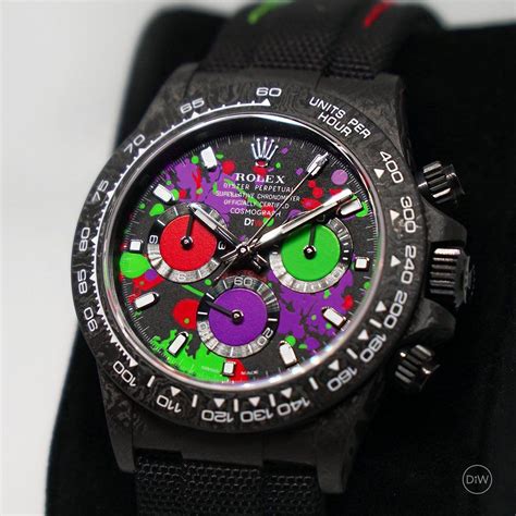 rolex diw ntpt carbon daytona motley|diw manufactured daytona motley.